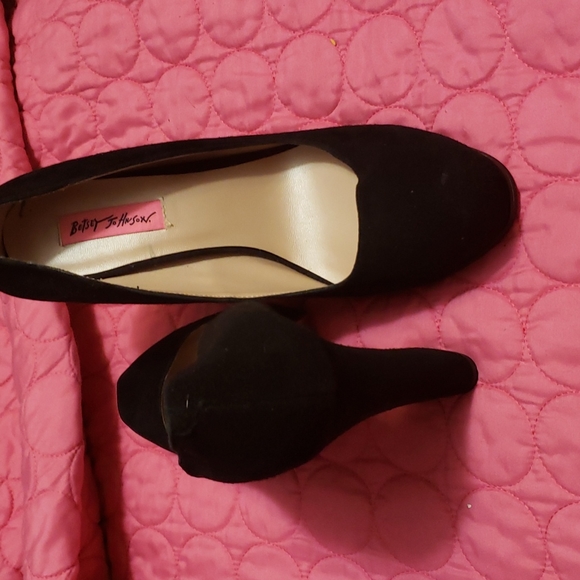 Betsey Johnson Black Velvet heels - Picture 2 of 9